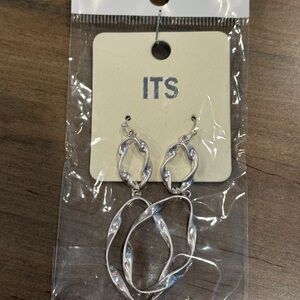 !it jeans Silver Organic Link Drop Earrings